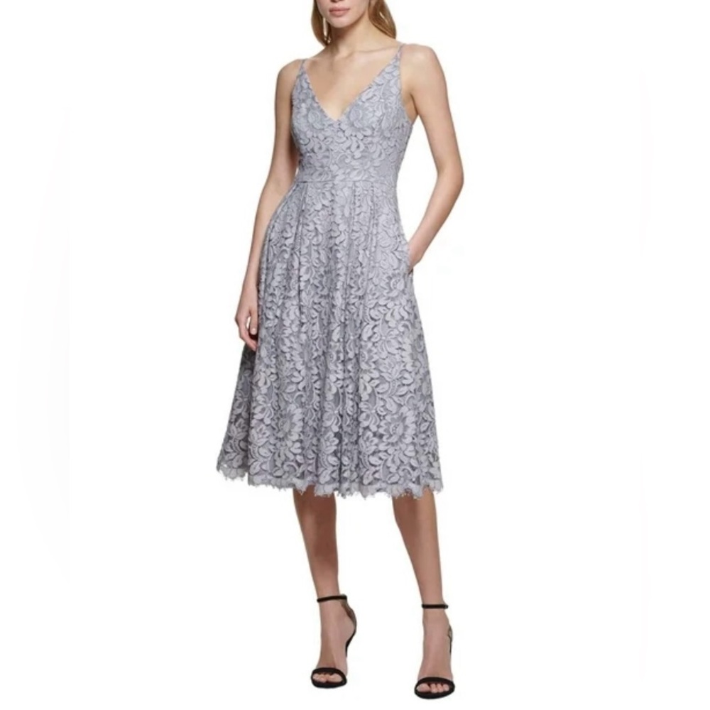 Eliza J Lace Midi Fit & Flare Dress